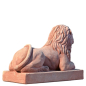 Preview: Lion couché en terracotta Impruneta originale – sculpture classique résistante au gel